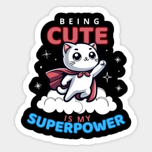 Superhero Cat Tee: Cute & Mighty - Perfect for All Ages Sticker